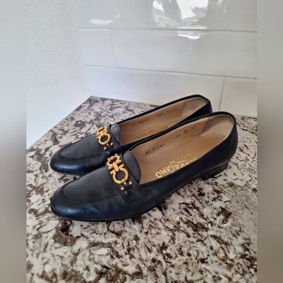 Salvatore Ferragamo Blue ‎ Leather Flat Size 8 AA - Picture 7 of 14